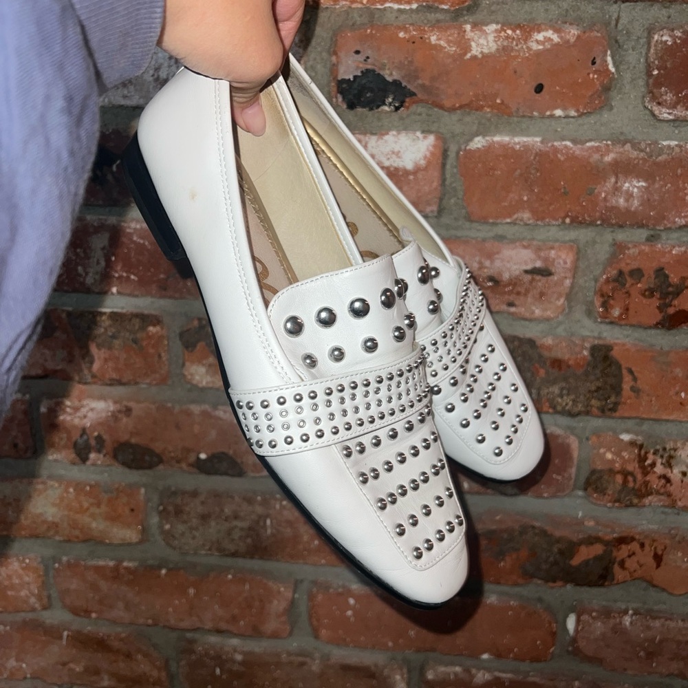 Sam Edelman White Studded Flats